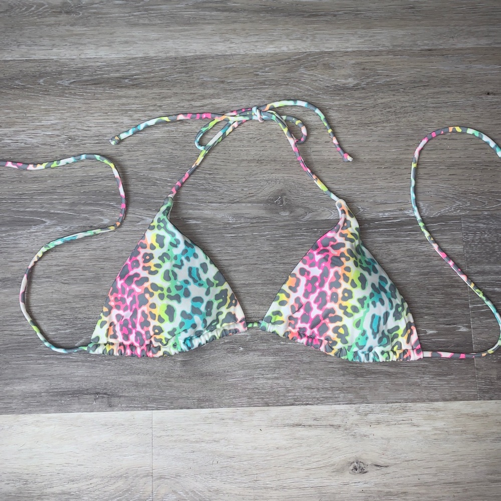 Victoria’s Secret rainbow leopard bikini top